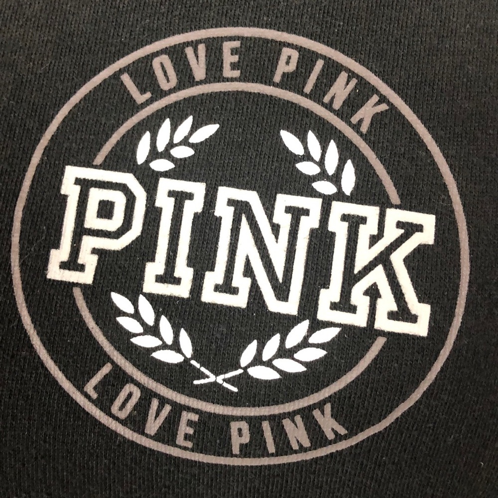 Victoria’s Secret PINK Limited Edition Sweatshirt Collegiate Striped Arm Emblem - Picture 2 of 8